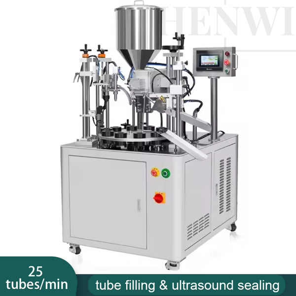 Semi-automatic tube filling and ultrasound sealing machine