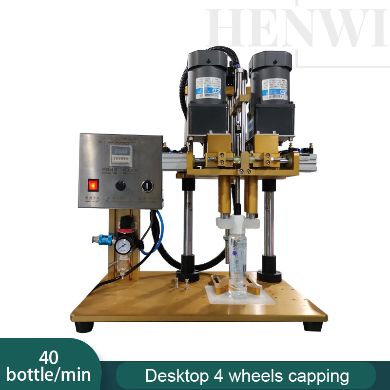 Semi-automatic 4 wheels capping machine