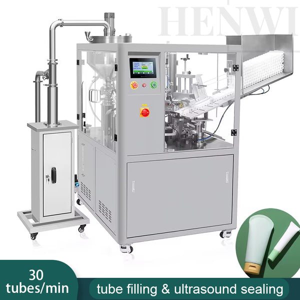 Automatic tube filling and ultrasound sealing machine