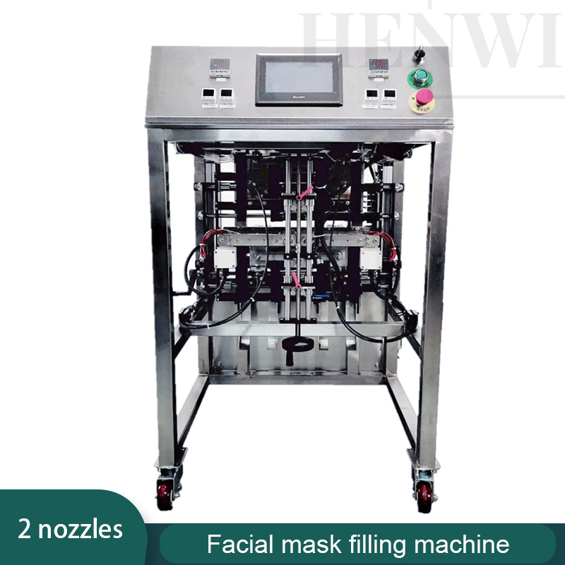 2 nozzles facial mask filling and sealing machine