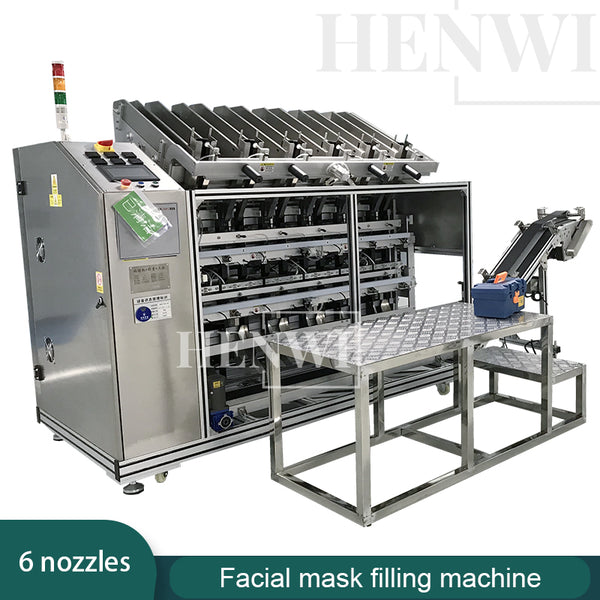 6 nozzles facial mask filling and sealing machine