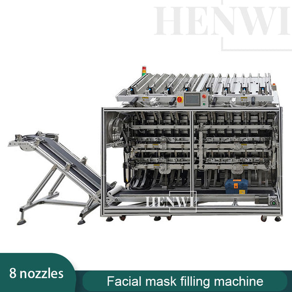 8 nozzles facial mask filling and sealing machine