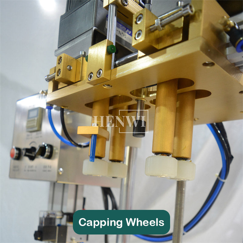 Semi-automatic 4 wheels capping machine