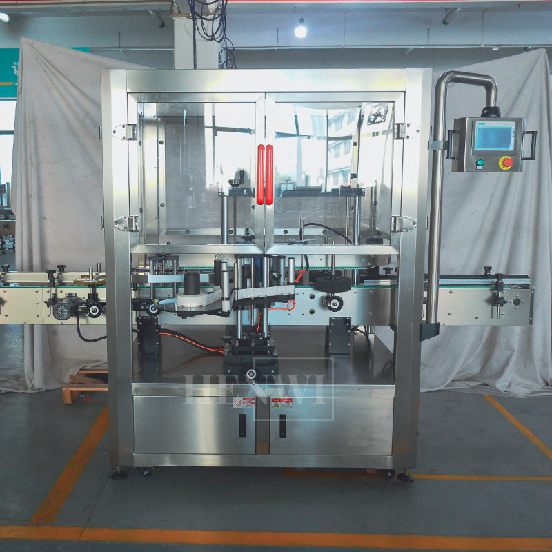 Automatic round and square bottle labeling machine with cover