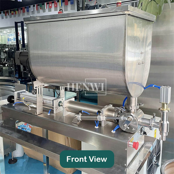 Semi-automatic horizontal mixing filling machine