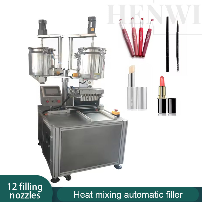 Lipstick heat mixing automatic filler