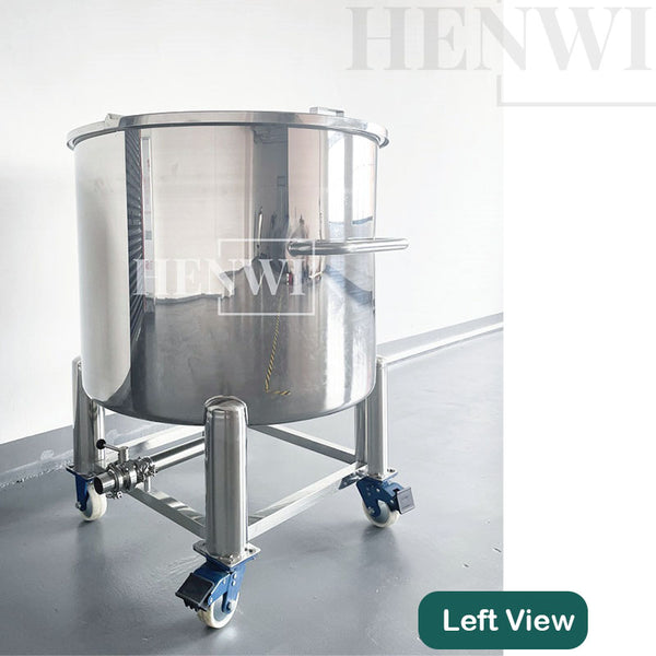 Stainless steel movable storage tank with foldable lid