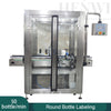 Automatic round bottle labeling machine with cover