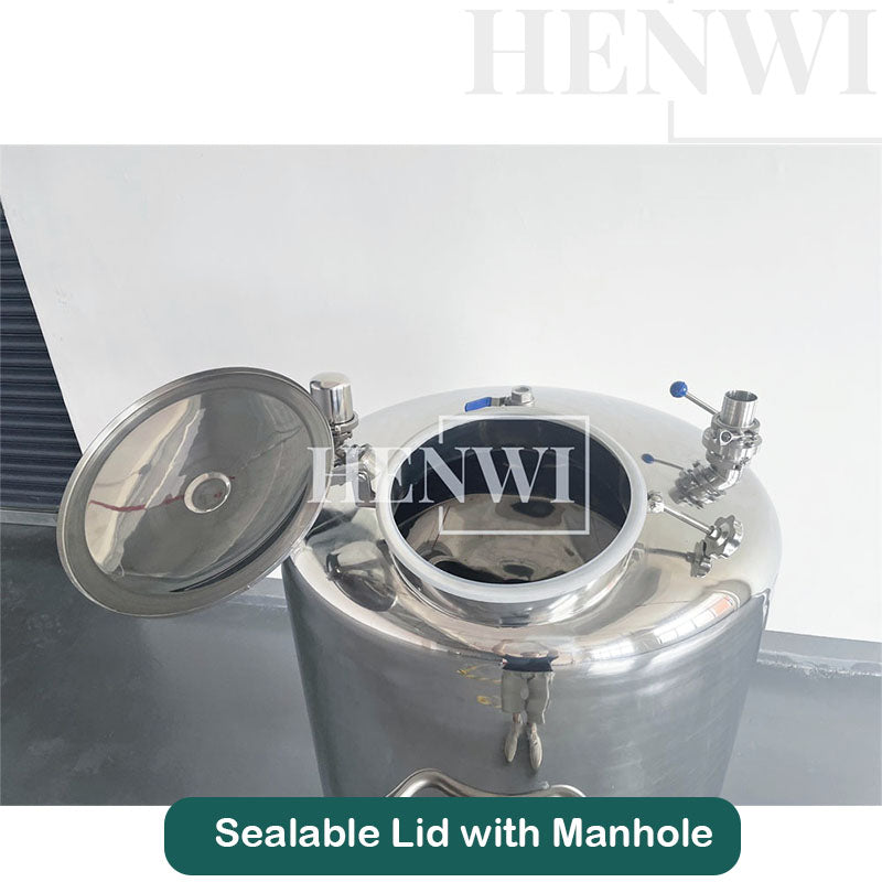 Stainless steel movable storage tank with sealed lid