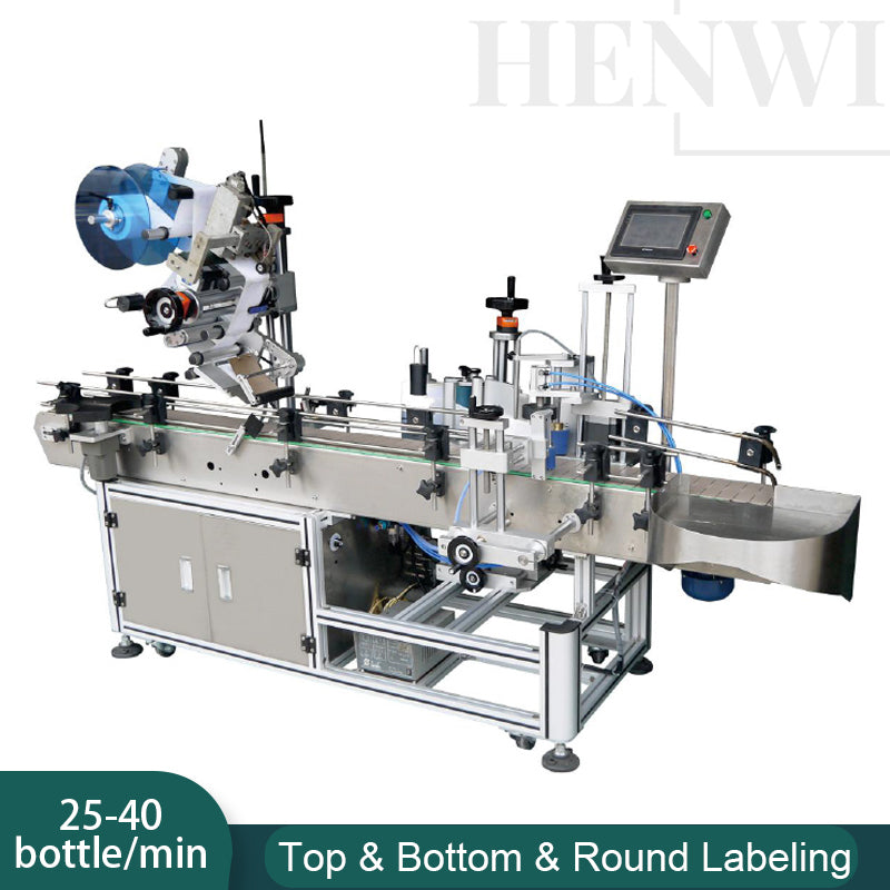 Top and bottom and round side labeling machine